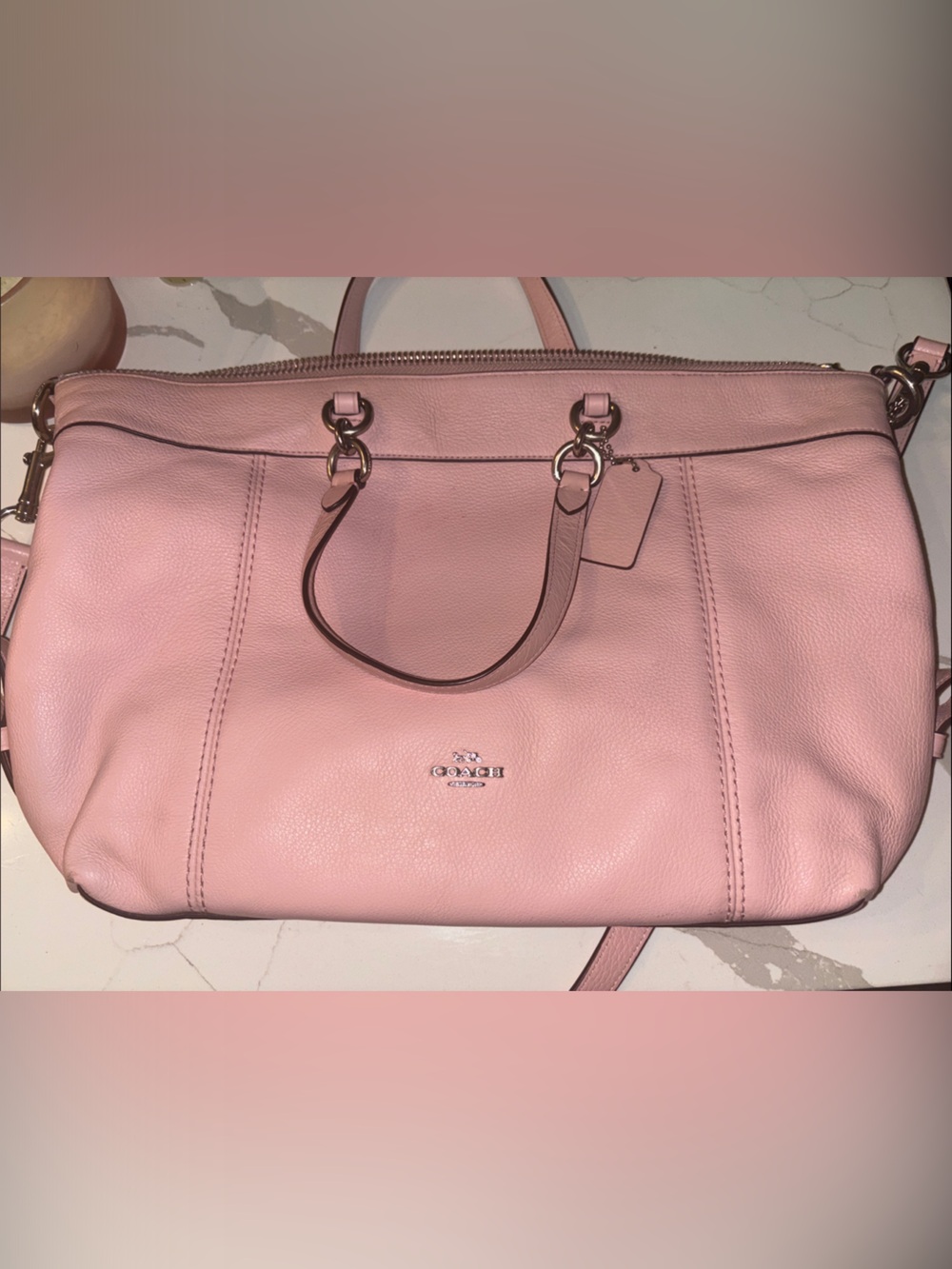 Coach Blush Pink Leather Satchel